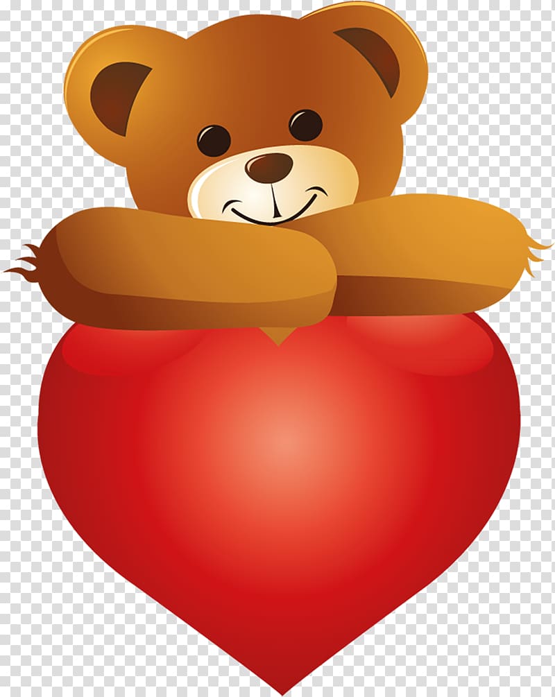 Teddy bear Heart , bear transparent background PNG clipart.