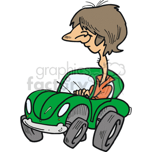 cartoon teenage driver clipart. Royalty.