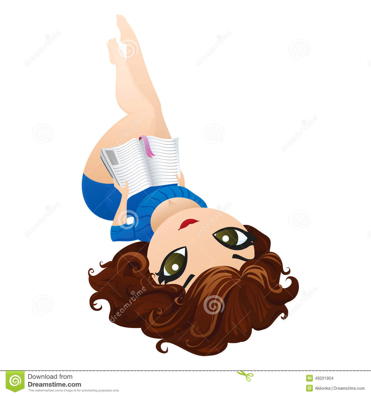 Girl Lying Down Clipart.