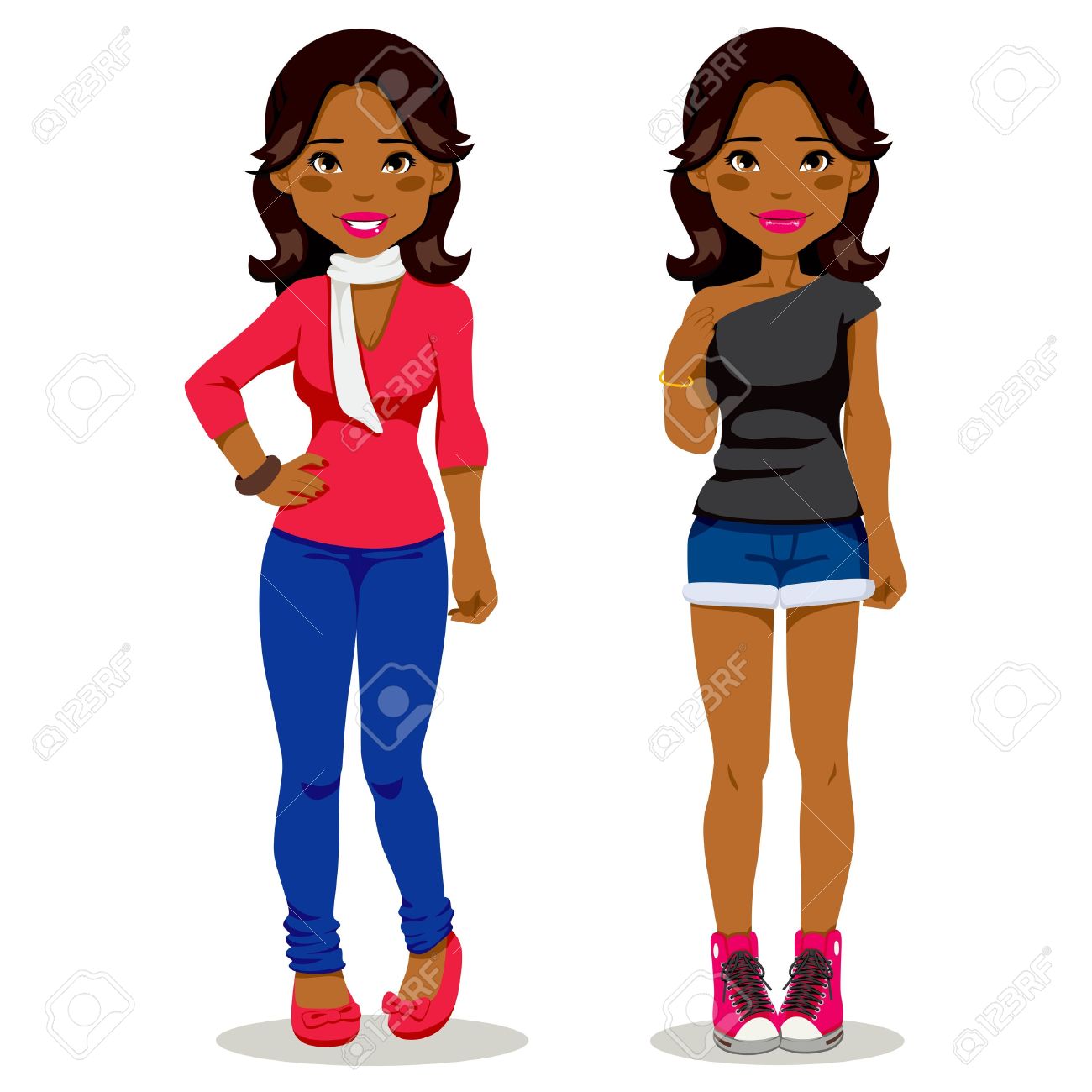 Black Teenage Girl Clipart.