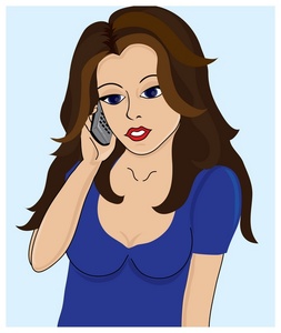 Girl Talking On The Phone Clipart.