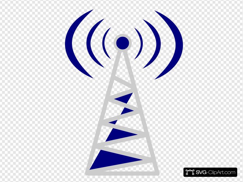 Telecom Tower Blue Clip art, Icon and SVG.