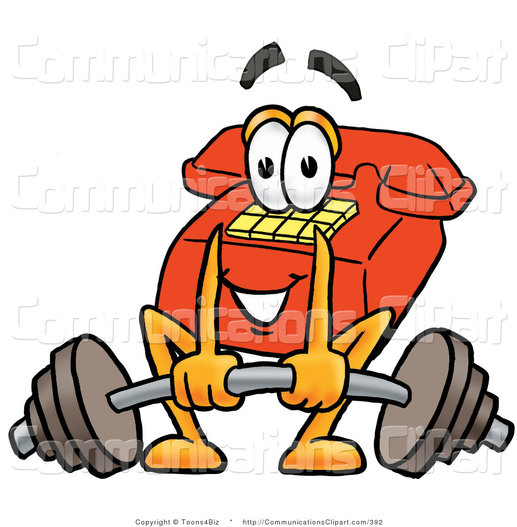 Communication Clipart of a Friendly Red Telephone Mascot Cartoon.