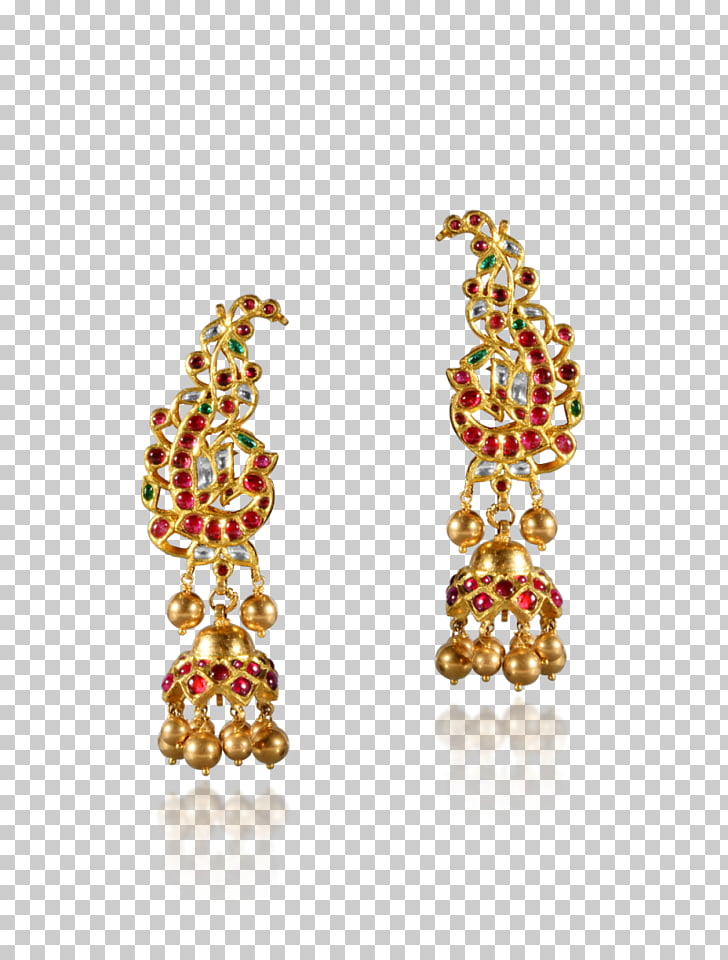 Earring Body Jewellery Maroon Human body, temple jewellery.