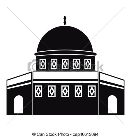 Vector of Dome of the Rock on the Temple Mount icon in simple.