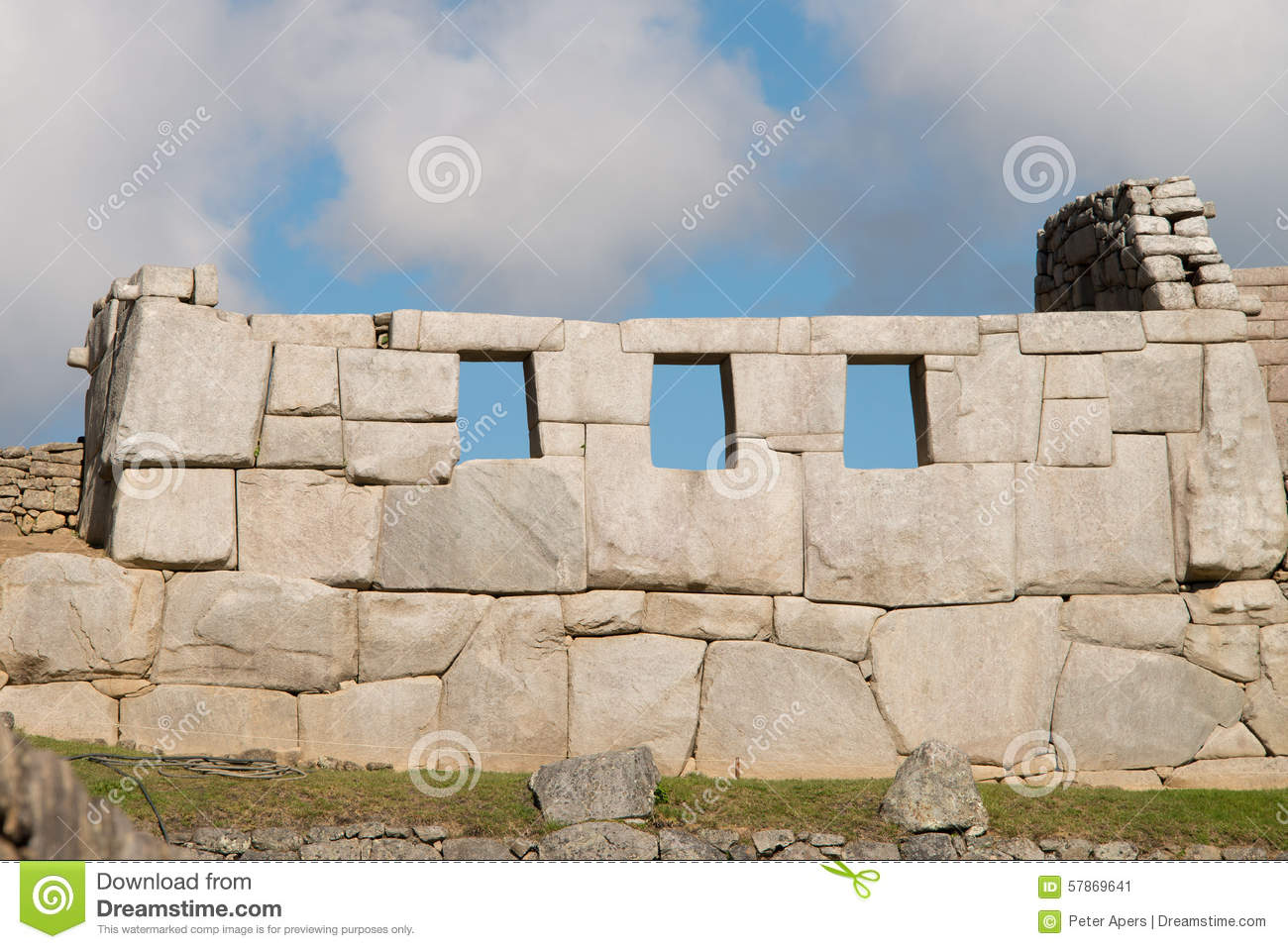Temple Of Three Windows Machu Picchu Stock Photo. Temple Of Three Windows Machu Picchu Stock Photo.