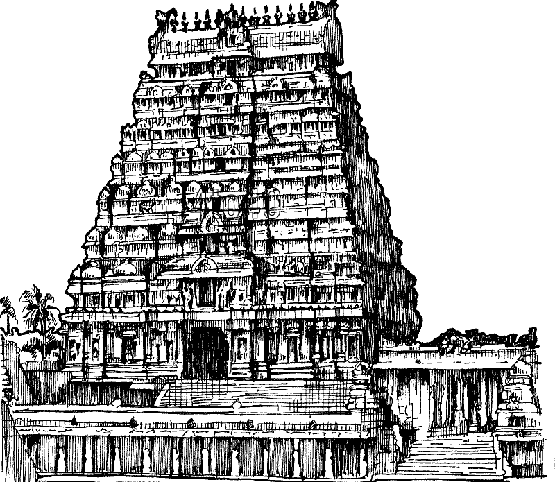 Temple Gopuram Clipart.