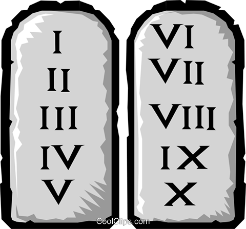Ten Commandments Royalty Free Vector Clip Art illustration.