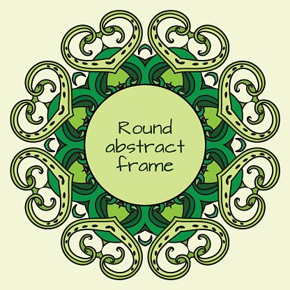 Round Frame With Doodle Abstract Pattern and premium clipart.