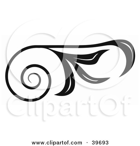 Clipart Illustration of a Tendril Tying Scrolls Together, With.
