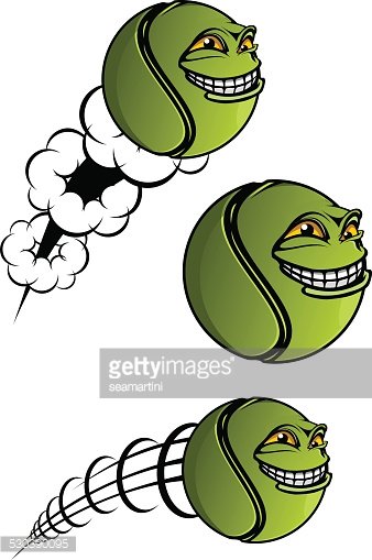 Spiteful tennis ball cartoon characters Clipart Image.