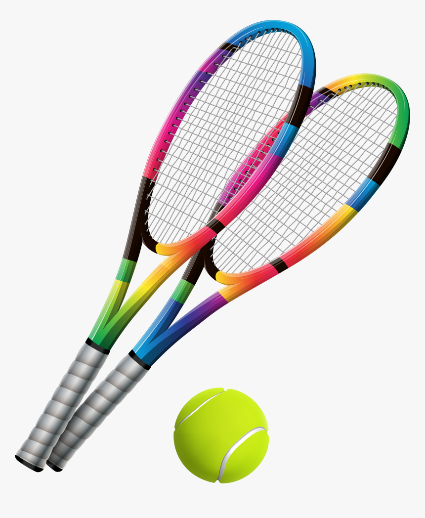 Tennis Rackets And Ball Transparent Png Clip Art.