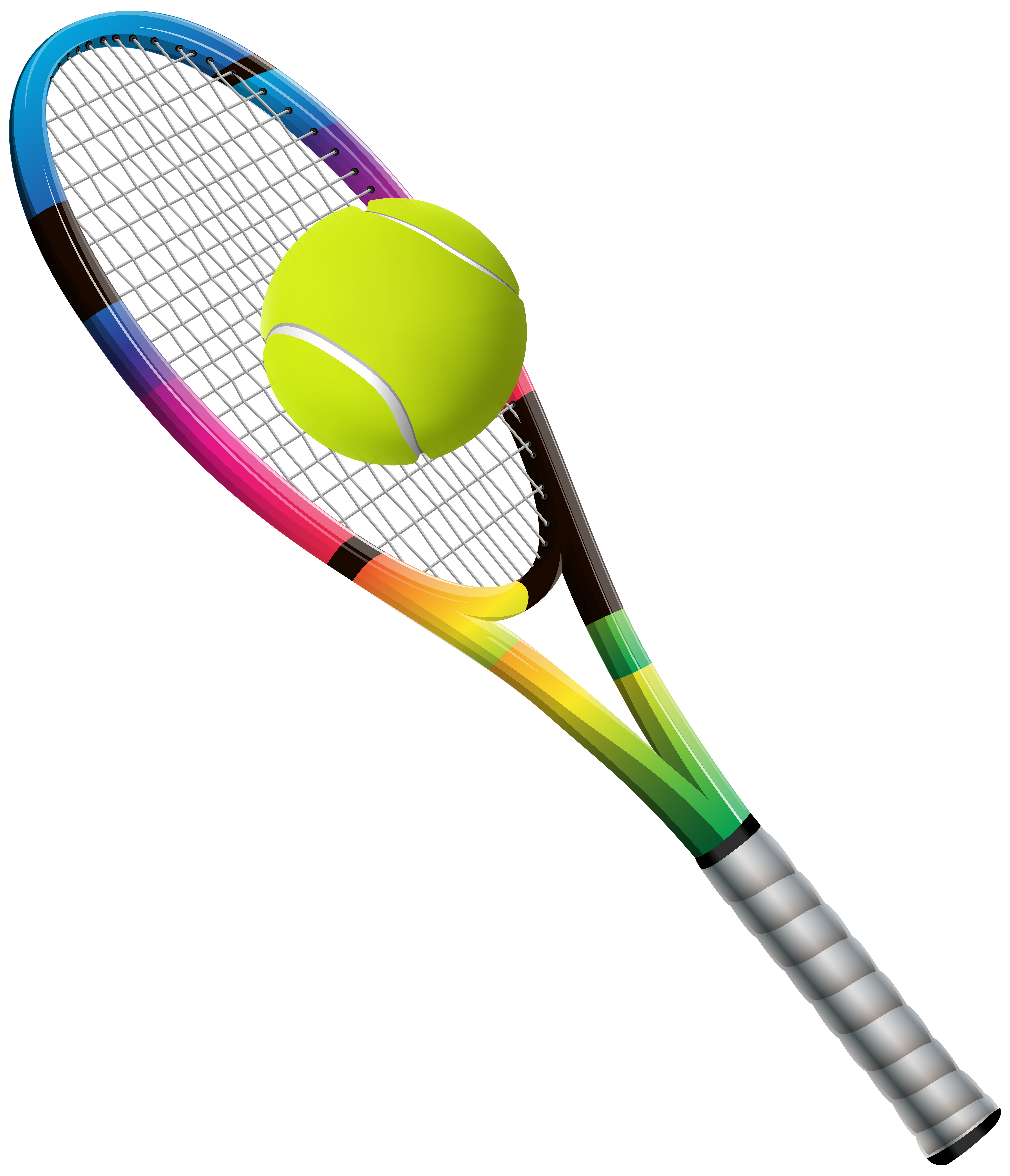 Tennis Racket and Ball Transparent PNG Clip Art Image.
