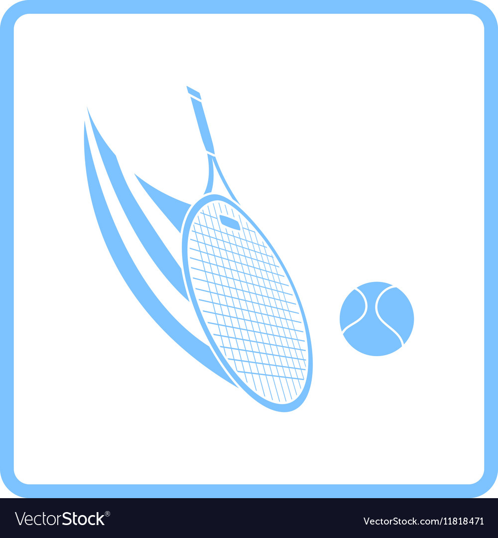 Tennis racket hitting a ball icon.