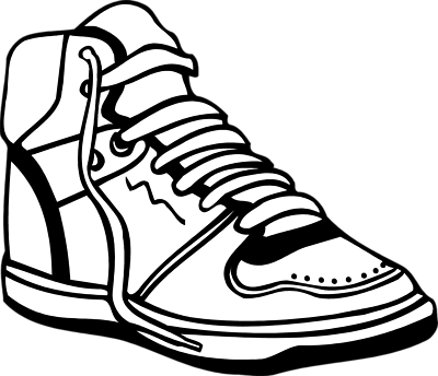 Sneaker tennis shoes clipart black and white free.