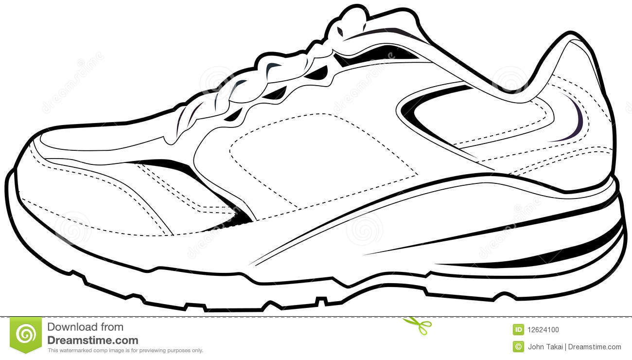 Tennis Shoes Clipart Black And White.