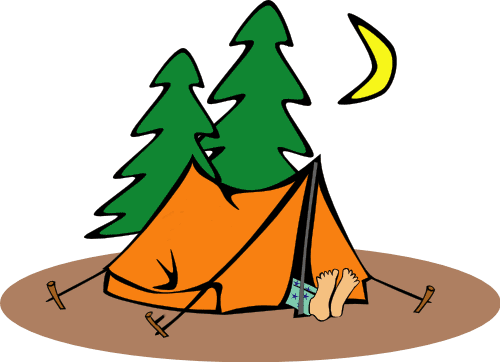 Free Camping Clipart ★ for Labor Day Weekend; tent and RV camping.