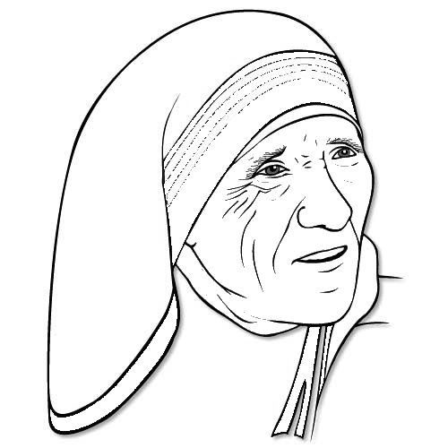 Potrait Mother Teresa Coloring Pages