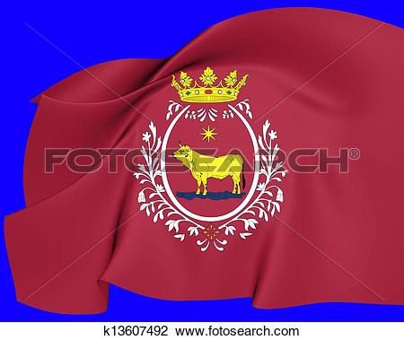 Clip Art of Flag of Teruel City, Spain. k13607492.