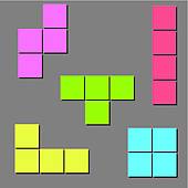 Clipart of Colorful Tetris board background k10615711.