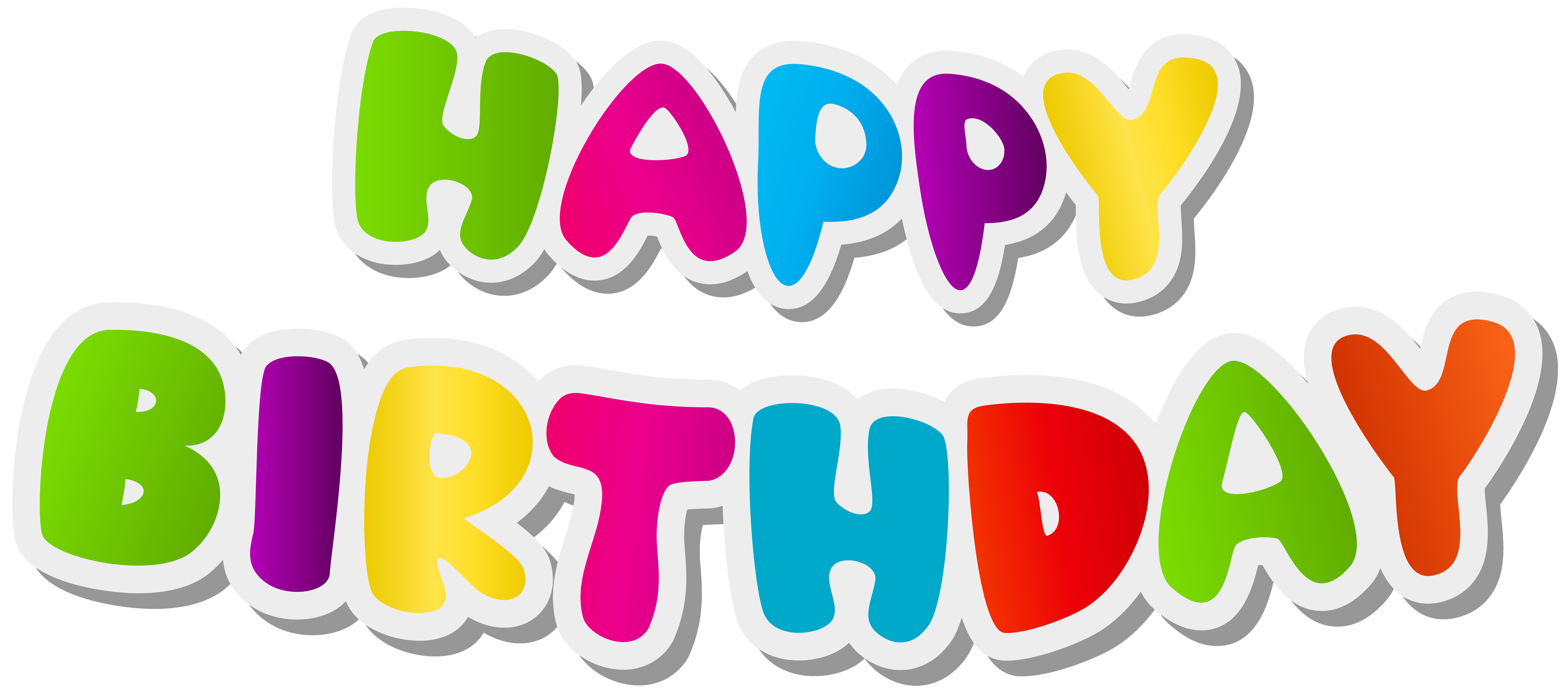Happy Birthday Text PNG Clip Art Image.