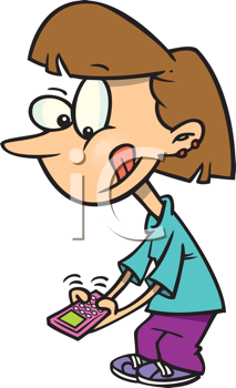Royalty Free Clipart Image of a Girl Texting.