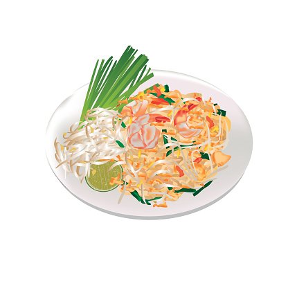 Thai Cuisine Food Pad Thai premium clipart.