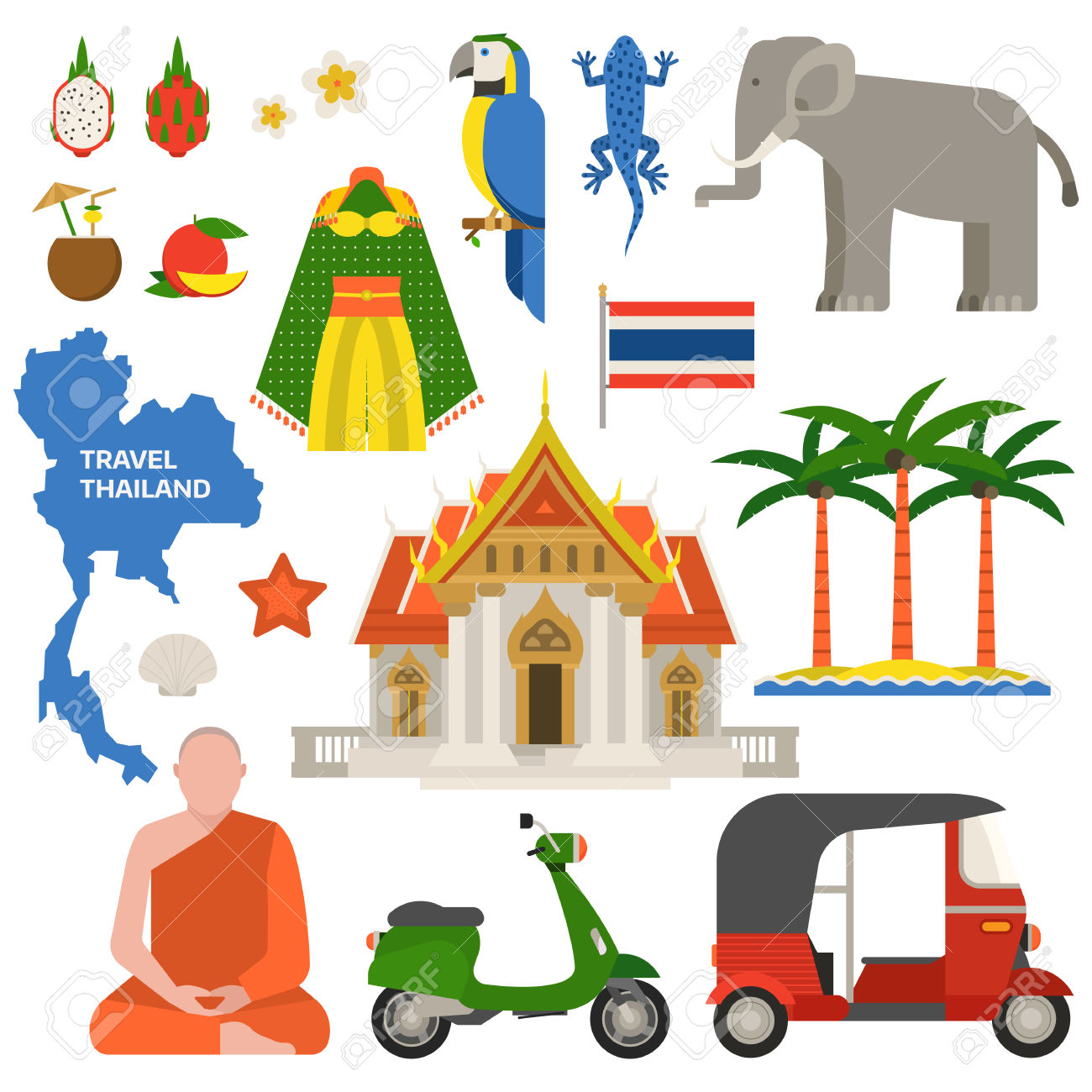 Collection of Thai clipart.