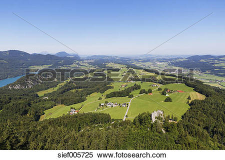 Stock Image of Austria, Salzburg State, Salzkammergut, View to.