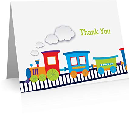 Choo Choo Train Thank You Cards with Envelopes.