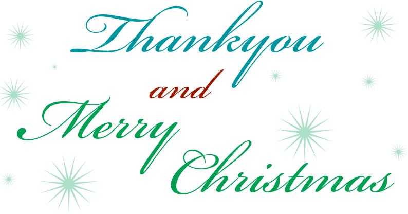 Thankyou, Merry Christmas & Email Newsletter News.