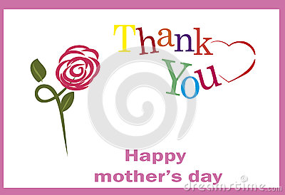 Thank You Mom, Happy Mothers Day Stock Photo.
