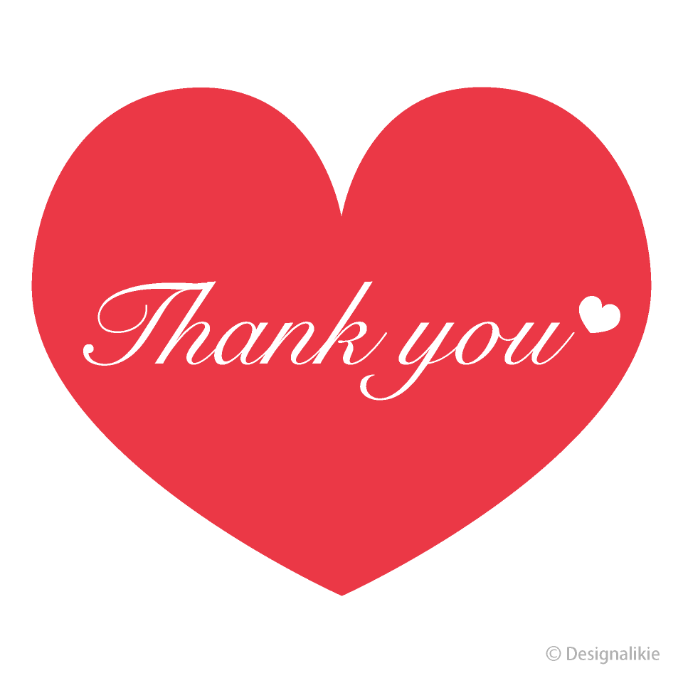 Free Red Heart Thank You Clipart Image｜Illustoon.