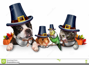 Cute Pet Thanksgiving Clipart.