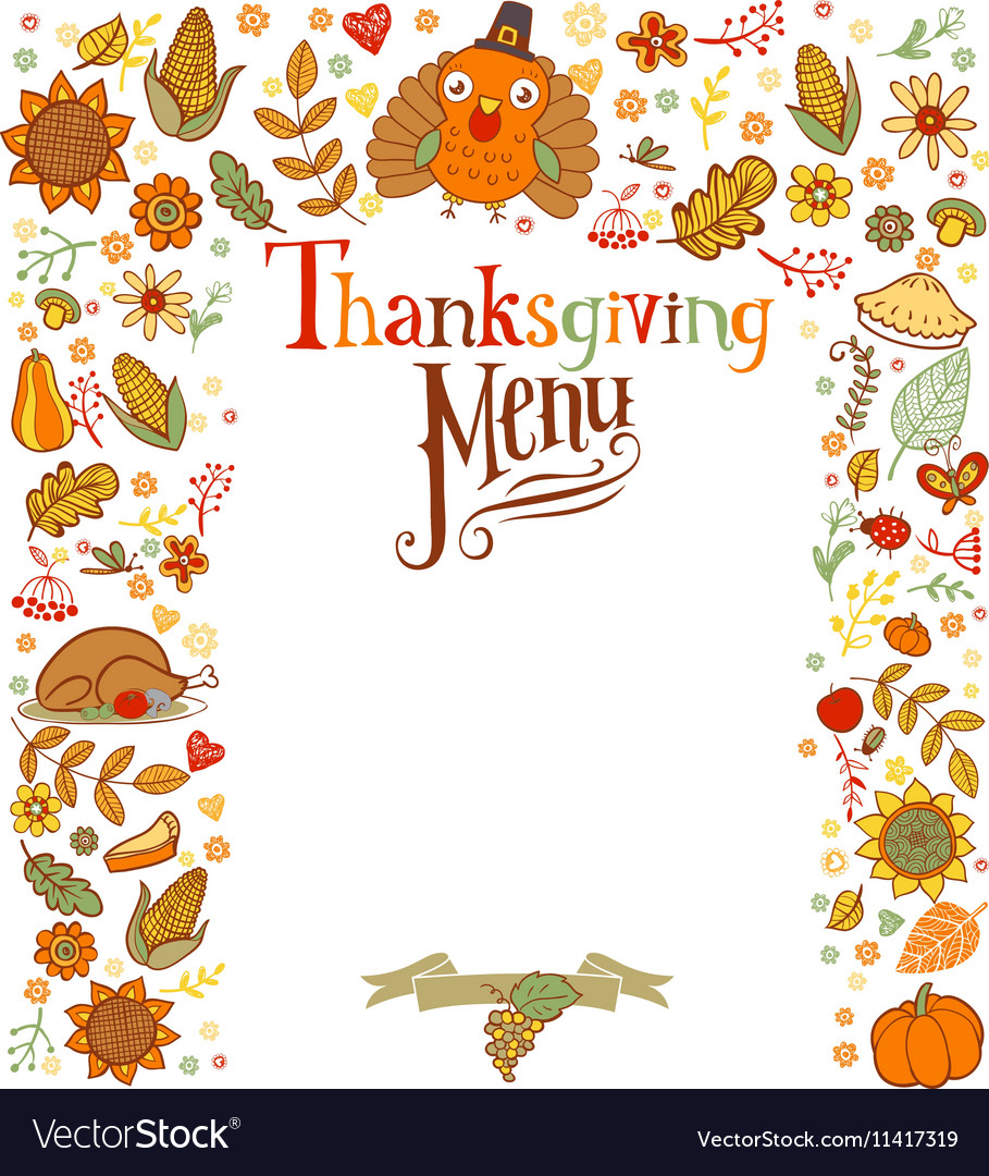 Thanksgiving menu card.