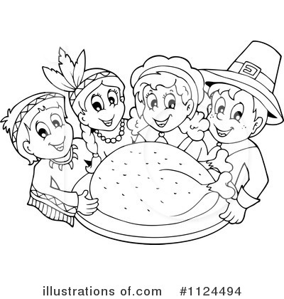 Thanksgiving clipart free black and white.
