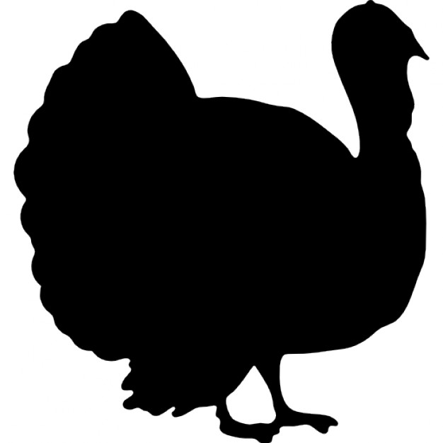 Turkey bird shape from side view Icons.