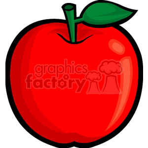 big red apple clipart. Royalty.
