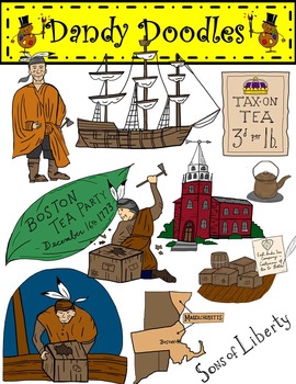 Boston Tea Party Clip Art by Dandy Doodles in 2019.