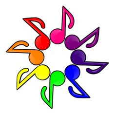Colorful Music Notes Clip Art.