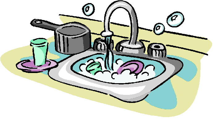 Washing Dishes Clipart.