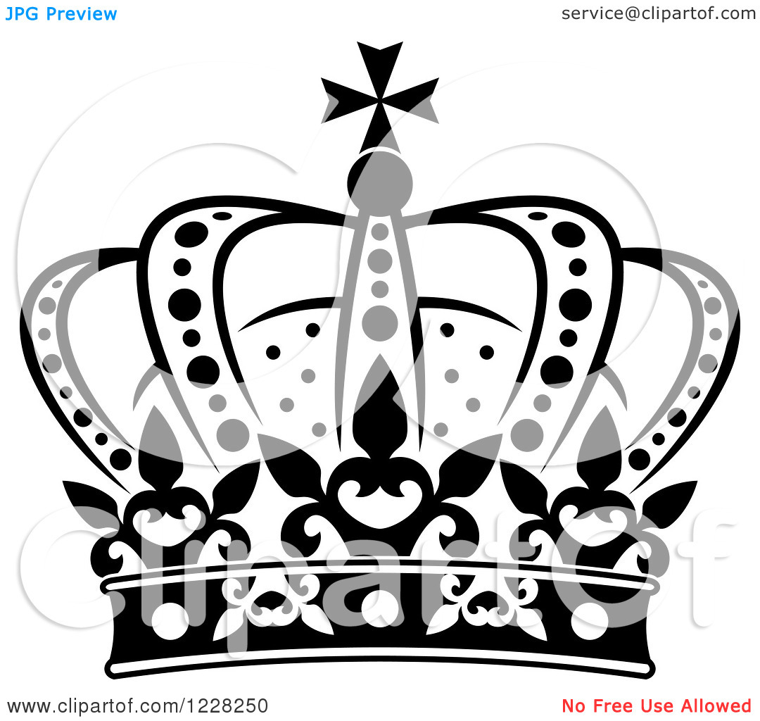 Clipart of a Black and White Crown 19.