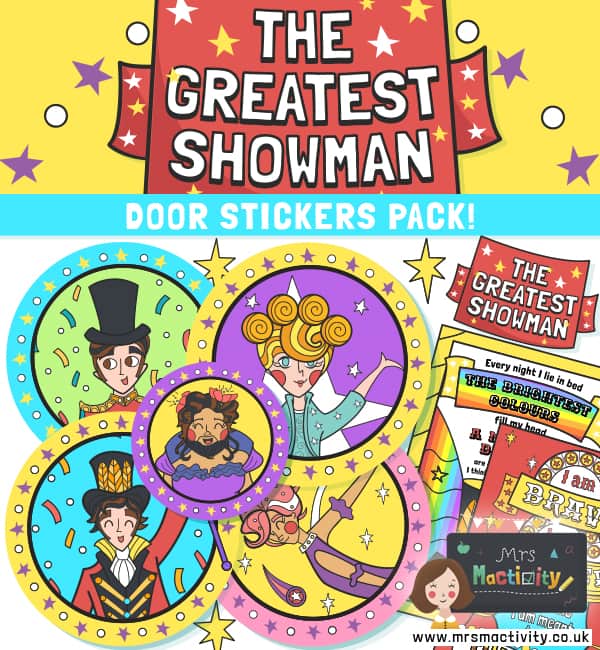 The Greatest Showman Classroom Door Posters.