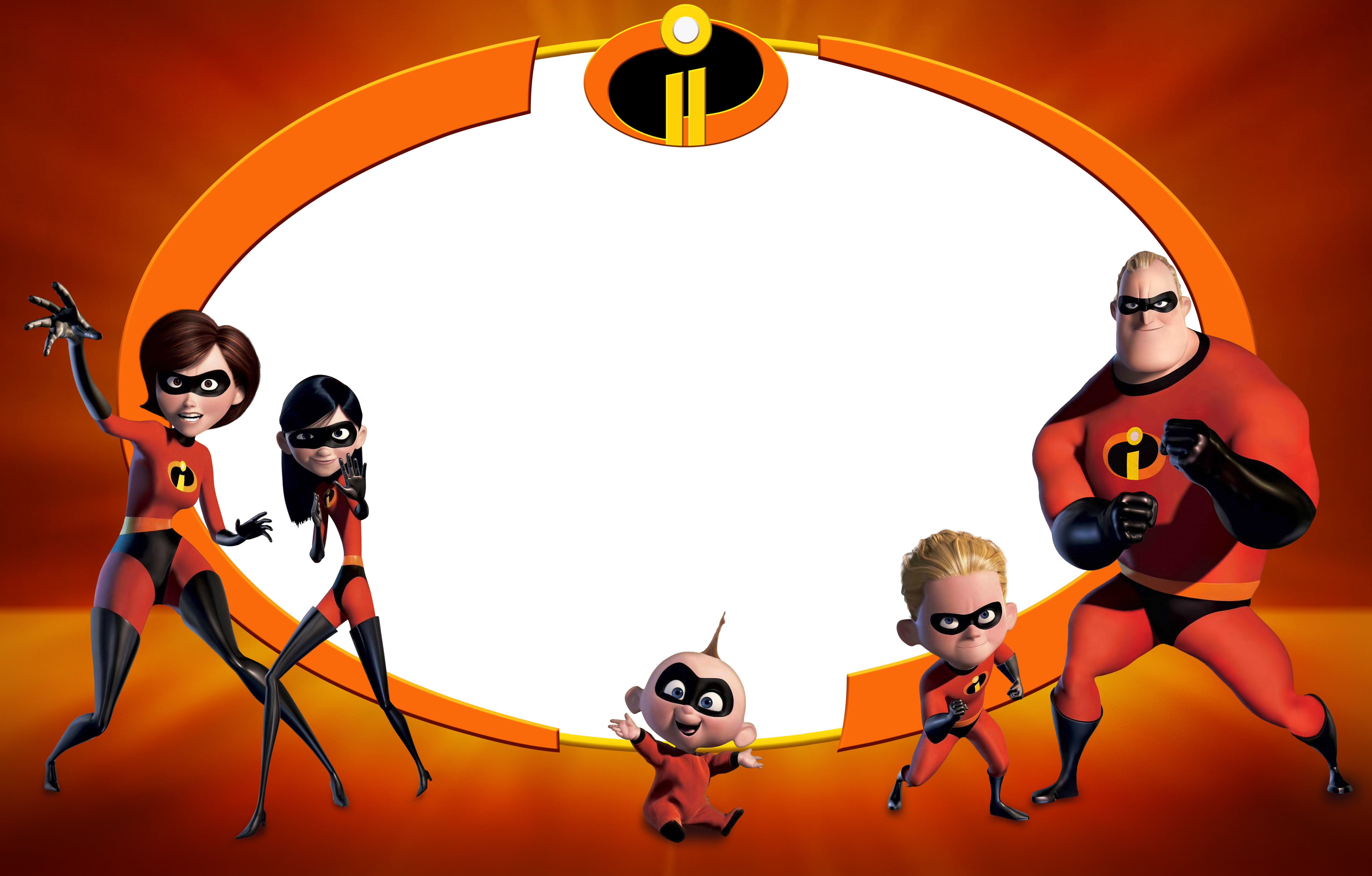 Incredibles 2 Transparent Kids PNG Photo Frame.