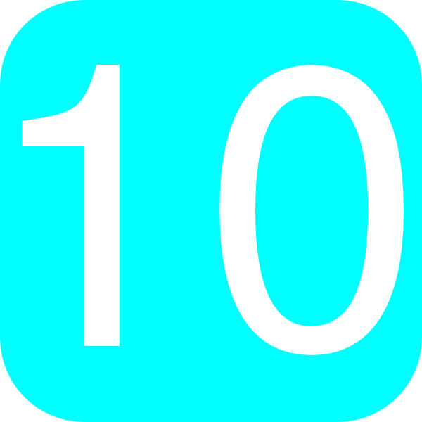 Light Blue, Rounded, Square With Number 10 Clip Art at Clker.