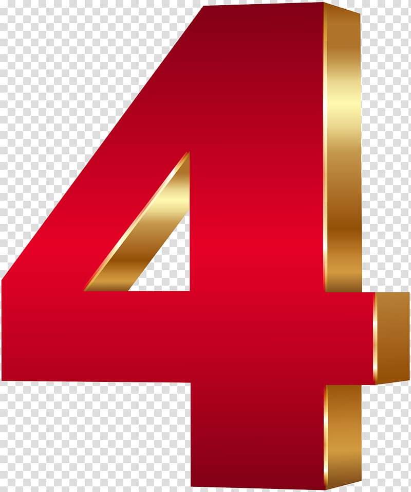Red and gold number.