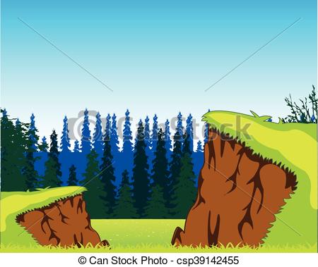 Clipart Vector of Picturesque year landscape.