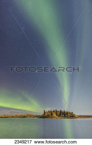 Picture of Fall foliage reflected in the water at the Chena Lakes.