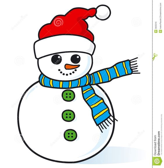 Small Country Snowman Clipart.