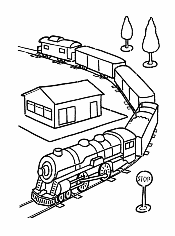 Train In a Station Coloring Page.